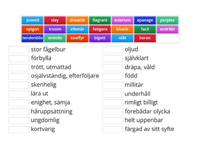 svenska ord (gjord av elev)