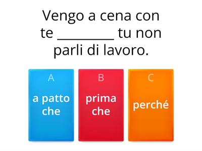 Connettivi e congiuntivo presente/passato 