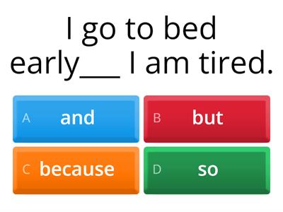 (vale conjunctions n2) and, so, because, but, or