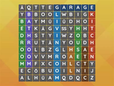 At home: rooms: word search