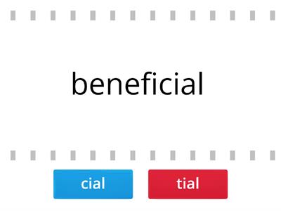Copy of cial or tial words