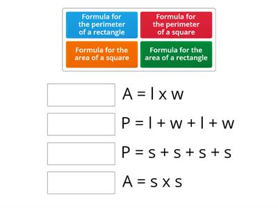 Area and Perimeter Formulas