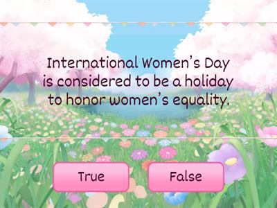 True/False Women's day