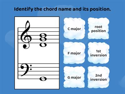 Inversions of chords 9: C, F, G major chords