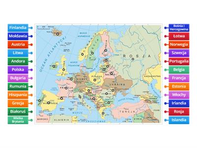 Europa na mapie politycznej - klasa 6.