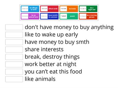  things in common collocation match up 