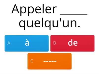 Prépositions A et DE ou aucune préposition (sensibilisation) (Cindy) - Version Michel