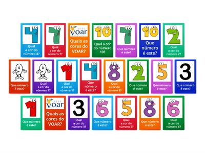 Jogo da memória numerais - 1 a 6 - Vire as cartas
