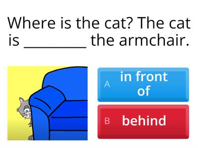 Grade 1 Quiz - Prepositions (in front of & behind) 