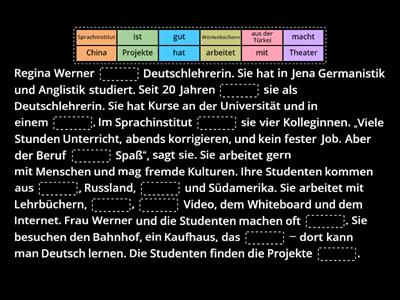 Studio 21: Seiten 64 und 65 Lückentext