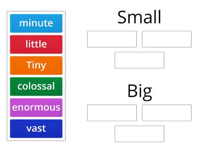 Small and big synonyms 