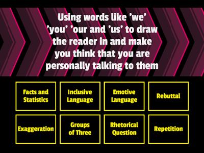 Persuasive Techniques - Matching Game