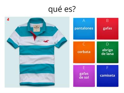roupas em espanhol 