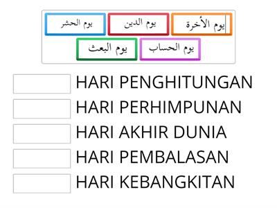 TAHUN 4 TAUHID: NAMA -NAMA HARI KIAMAT