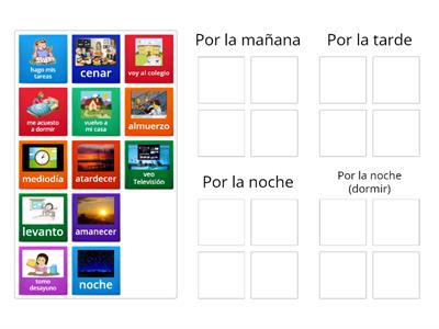 actividades realizadas en el día y noche 