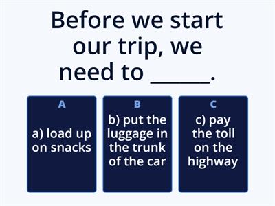 Road trip vocabulary activity 1