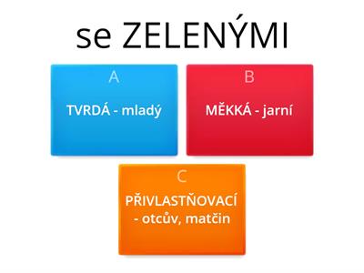 DRUHY PŘÍDAVNÝCH JMEN