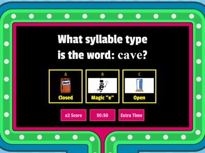 Syllable Types Open, Close, Magic "e" Practice