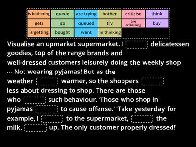 PRESENT TENSES - Dressed to shop - Tense and description