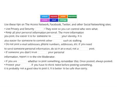 Social Networking Safety Tips