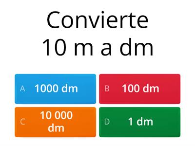 Conversión de unidades de longitud del metro y menores. 