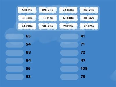 Kerek tízesek és teljes kétjegyű számok összeadása