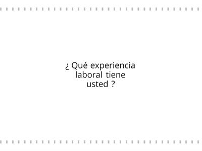 Entrevista laboral : preguntas