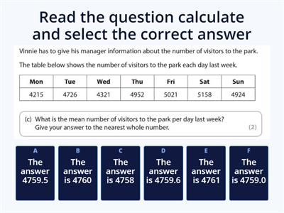 Mean, Median, Mode and Range