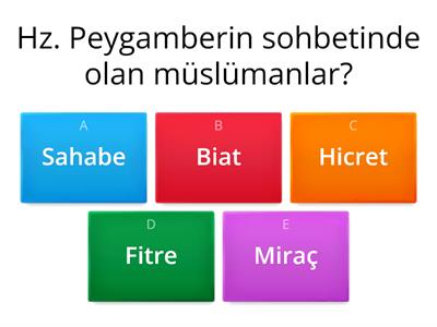 Peygamber efendimiz’in hayatı dersi test oyunu 