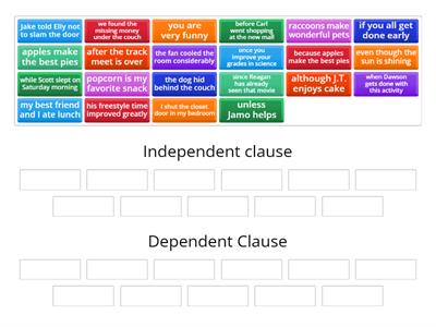 Independent and Dependent Clauses