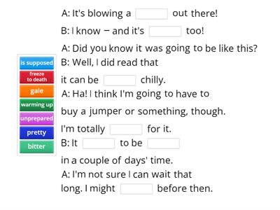 Roadmap B2+ Unit 3A weather, listening vocab