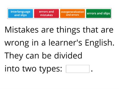 Methodology of English: Analysing learners' language