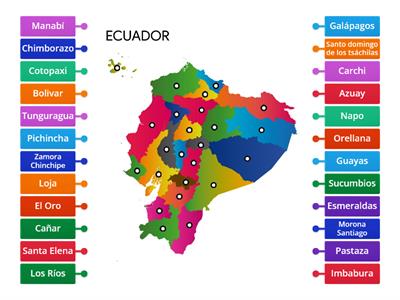 Mapa político del Ecuador 