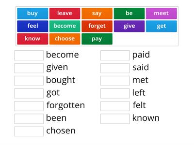 Irregular verbs (3rd form)