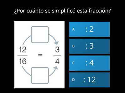  Fracciones equivalentes (Simplificar)