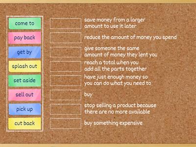 Phrasal verbs connected with money and shopping (P4C1)