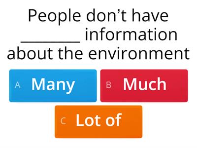 B1.2  QUANTIFIERS ENVIRONMENT CONTEXT