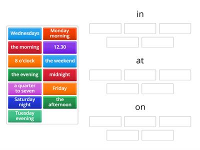  Prepositions of time elem categorize