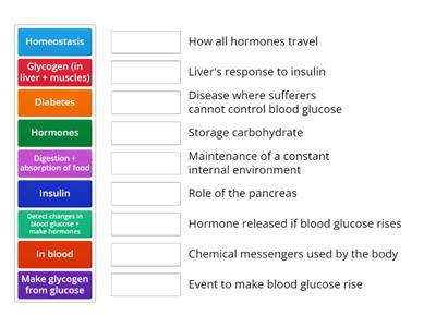 Blood glucose definitions