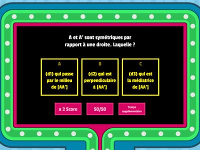 Quiz symétries 5ème