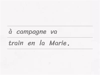 Mets les phrases dans l'ordre. (Moyens de transport + EN / À)