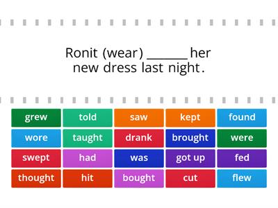 Past Simple irregular verbs 9th grade 