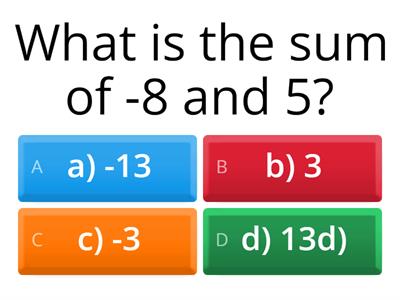 Integer and Numbers Quiz- Ishana Kaushik 8A Maths Holiday Homework