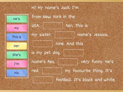 Pronouns and Possessive Adjectives Units 1-2