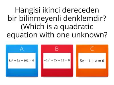 10.sınıf-İkinci Dereceden Denklemler (10th grade-2nd  Quadratic Equations)