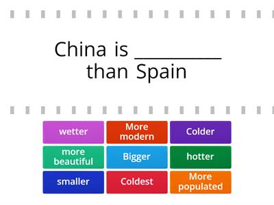 Superlatives and comparatives: countries