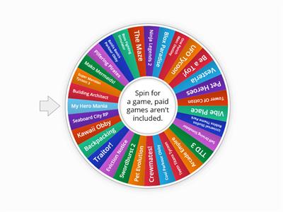 Roblox Category: Up-and-Coming Random Game Wheel