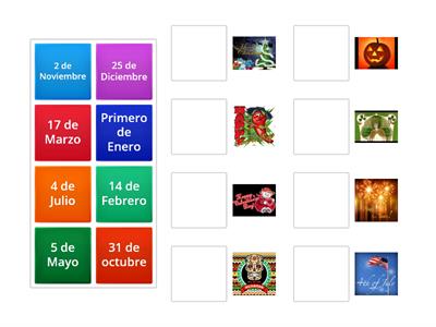 El calendario y los Dias Festivos en Espanol