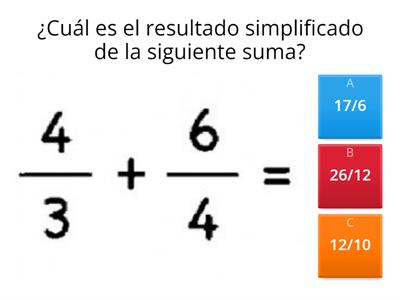 Sumas y restas de fracciones con distinto denominador.