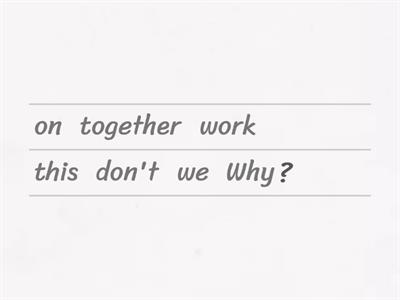 "why don't we" - 50 sentences to unjumble - angielski układanie zdań - nauka angielskiego - angielskie kolokacje - set 2